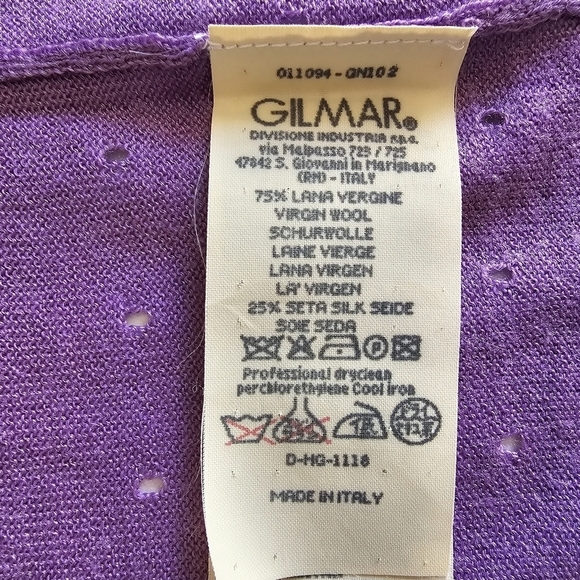 Authentic Iceberg beaded purpul long sleeves cardigan 75% virgon wool 25%silk. M - Picture 7 of 8